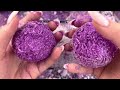 ASMR Peeling off the film and Clay crackling 💜 Bath Bomb in water 💜 Soap crushing and cutting 🤍