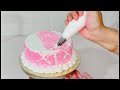 How to decorate a flower cake l  Easy cake decorations l Cake decorations ideas with stencil design❤