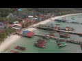 Drone flight over Cambodian boating village