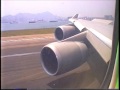 Kai Tak Approach Malaysia 747 - in front of the wing!