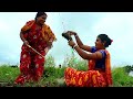 Awesome Fishing video | Lady Hook Fishing In Mud Water | woman catching fish in mud water fishing