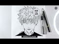 How to draw Gojo Satoru from Jujutsu Kaisen || How to draw anime step by step || Easy anime drawing