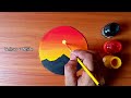 super easy poster colour painting on waste cardboard/poster colour painting ideas for beginners