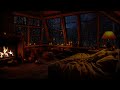 Sweet Night in Cozy Cabin and Relaxing in the forest with Fireplace and Rain Sounds Ambient