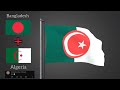 Bangladesh flag 🇧🇩 + 21🏳 Country's flag combination. SUB Artist.