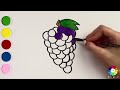 HOW TO DRAW WATERMELON AND GRAPES