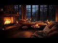 Rain & Crackling Fire in a Cozy Hut with Sleeping Cat - Relax, Sleep, or Study with Rain Sounds