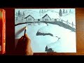 how to draw a snowy landscape