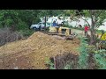 New Project!!! Dozer D20P & Truck 5T pushing soil on Flooded land, thick grass