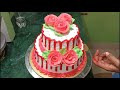 Red Gel Cake Simple Design Counter Model Decoration 👌 😍  Birthday Cake 🎂