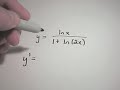 Derivatives of Logarithmic Functions - More Examples