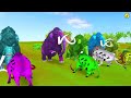 Five Mammoth Elephant Vs Zombie Bulls Attack Two Elephants Saved by Woolly Mammoth Animal Revolt