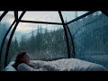 Sleep Instantly When You Hear The Rain Falling on The Bedroom Glass with Mountain View