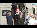 Armed Police & King's Guard Try to Stop Rude Tourists Walking Through the Box at Horse Guards