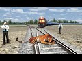 Two Trains Vs Lion and man | Stops The train 🚆_ttain simulator #2_stops #trainvideo #train #taiger