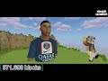 Minecraft RONALDO vs MESSI vs MBAPPE vs BENZEMA STATUE HOUSE BUILD CHALLENGE