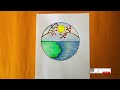 رسم سهل بالرصاص | كيفية رسم منظر طبيعي | رسم فصل الربيع | easy drawing |  spring landscape drawing