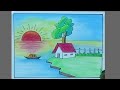 simple scenery drawing/village scenery drawing /beautiful scenery drawing /art and drawing/easy draw