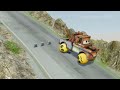 Big & Small Mater with Emoji Wheel vs Big & Small Miss Fritter Emoji Wheel vs Hill - BeamNG.drive