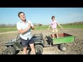 Hudson Digs Toys out of the Dirt with Kids Tractor | Tractors for kids