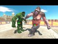 Hulk vs Mutant Primates on Lava Castle - Animal Revolt Battle Simulator