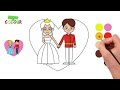 Learn to draw a PRINCE and a PRINCESS. Drawings for children.
