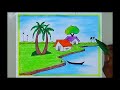 village scenery drawing /easy drawing /village drawing