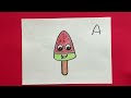 How to draw an Ice cream with alphabet A #  Easy drawing for kids#