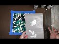 Cyanotype Inspired Art: Watercolor and Stencil Fusion on Khadi Paper