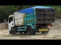 Dirt Quarry - Sany Excavator Loading The Dump Trucks