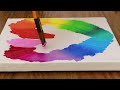 How To Paint Abstract Gradient Rainbow｜5 Easy Acrylic Painting Idea｜Satisfying & Relaxing