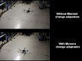 Online Moment Adaptation for an Effect of Bending Arm (attached on a quadrotor)