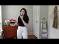 trying on everything in my closet! closet declutter part two: jeans & pants