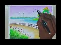 simple village scenery drawing easy/village drawing easy/beautiful nature scenery drawing/drawing