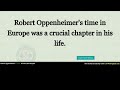 interesting story in English 🔥  Robert Oppenheimer🔥 story in English with Narrative Story