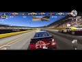 driving a really shiny car in stock car racing.