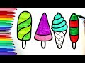 Ice Cream Drawing, Painting & Coloring for Kids and Toddlers - Drawing for Kids