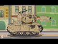 America versus Tank devourer. Cartoons about tanks