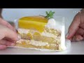 [4k/Eng]냉동망고로 망고요거트 생크림케이크 만들기(요거트파우더 필요없음)(with 프랑스 크림) mango yogurt short cake recipe/로미꽃빵Romitube