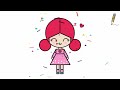 How to Draw a Cute Little Girl Easy from Basic Shapes (Drawing and Coloring)