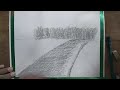 Oil Pastel Drawing Easy for beginners / Tree landscape oil pastel painting/ drawing
