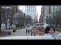 Beautiful Walking Tour in Downtown Chicago on Monday(March 11, 2024) 4k 60fps | City Sounds