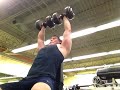 60 lb dumbbell shoulder press for 9 reps