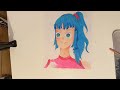 Drawing BLUE hair GIRL