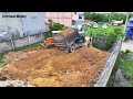 Full Video!! Completed Project, Filling Up The Land, Bulldozer KOMATSU D31p, Dump Truck 5Ton