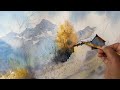 Watercolor landscape painting