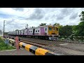 [10 in 1] Amazing colorful EMU local trains quickly passing busy level crossing