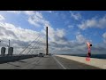 4K Driving over the Sunshine Skyway Bridge in St Petersburg, Florida Tampa Bay Area both directions