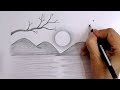 Landscape drawing |How to Draw a simple Landscape | Easy Pencil Drawing