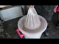 Coconut milk production from brown coconuts - Thai street food